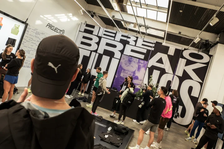 PUMA PROJECT3 Event-Setup 'Here to break' bei den Marathon-Majors. © PUMA SE 2026